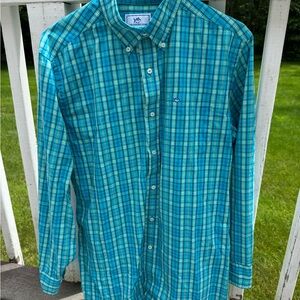 Southern Tide Blue and Green Dress Shirt